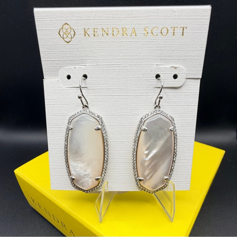 Kendra Scott Elle Drop Earrings Ivory MOP Pavé | Elevated Classic Boutique - Picture 6 of 6
